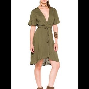 Olive Wrap Dress